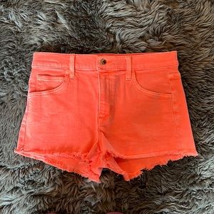 Joes neon orange jean shorts